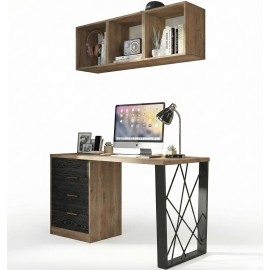 שולחן כתיבה 4 מגירות + כוורת תליה הכוללת 3 תאים