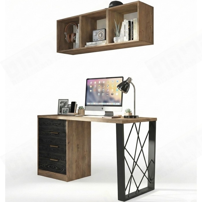 שולחן כתיבה 4 מגירות + כוורת תליה הכוללת 3 תאים