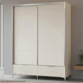 ארון הזזה 2 דלתות ו 2 מגירות חיצוניות על רגליים מ 110 עד 180