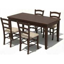 פינת אוכל נפתחת דגם יניב ו 4 כסאות מרופדים דגם קנטרי