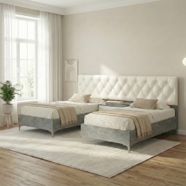 מיטה יהודית מרופדת בהפרדה ושידת לילה דגם ירדן