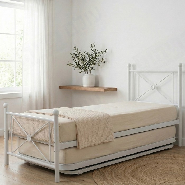 מיטת נוער הייריזר כפולה עשויה מתכת דגם סהר