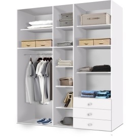 ארון בגדים 5 דלתות פרופיל ו 3 מגירות דגם אושרי