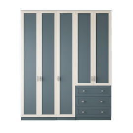 ארון בגדים 5 דלתות פרופיל ו 3 מגירות דגם אושרי