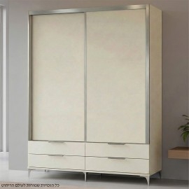 ארון הזזה 2 דלתות ו 4 מגירות חיצוניות על רגליים מ 110 עד 180