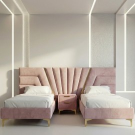 עוד עלמיטה יהודית בהפרדה ושידת לילה מרופדות דגם מדריד