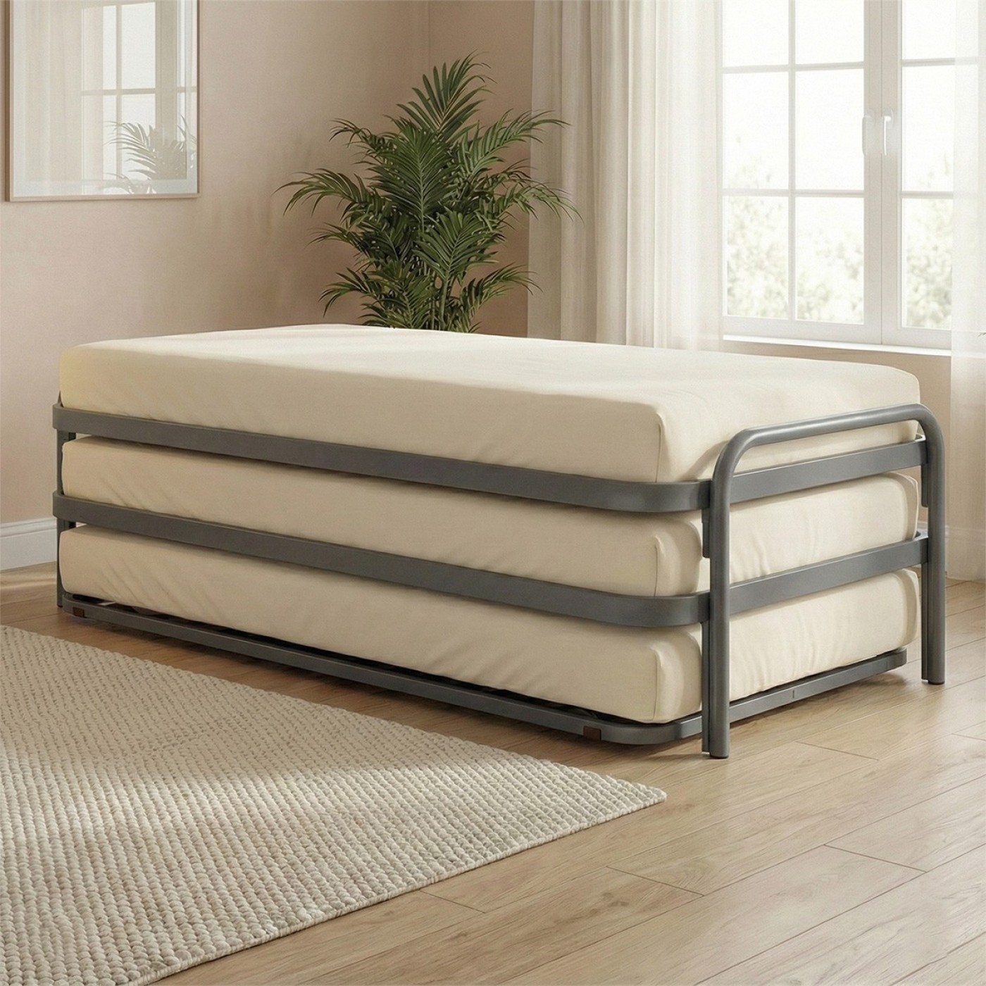 מיטת נוער היירייזר משולשת עשויה מתכת דגם בסיסית