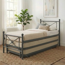 מיטת נוער היירייזר משולשת עשויה מתכת דגם סהר