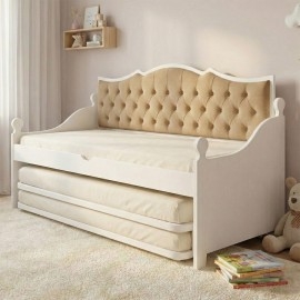 מיטת נוער היירייזר משולשת עשויה מתכת משולב עץ דגם סתיו קפיטונז'