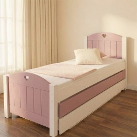 מיטת נוער היירייזר משולשת עשויה מתכת משולב עץ דגם נסיה