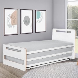 מיטת נוער משולשת עשויה מתכת משולב עץ דגם מטריקס נועם