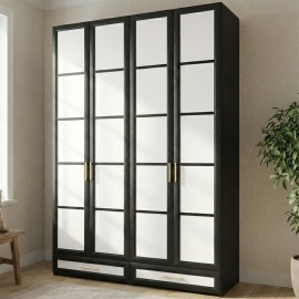 ארון בגדים 4 דלתות ו 2 מגירות נעליים דגם יפני