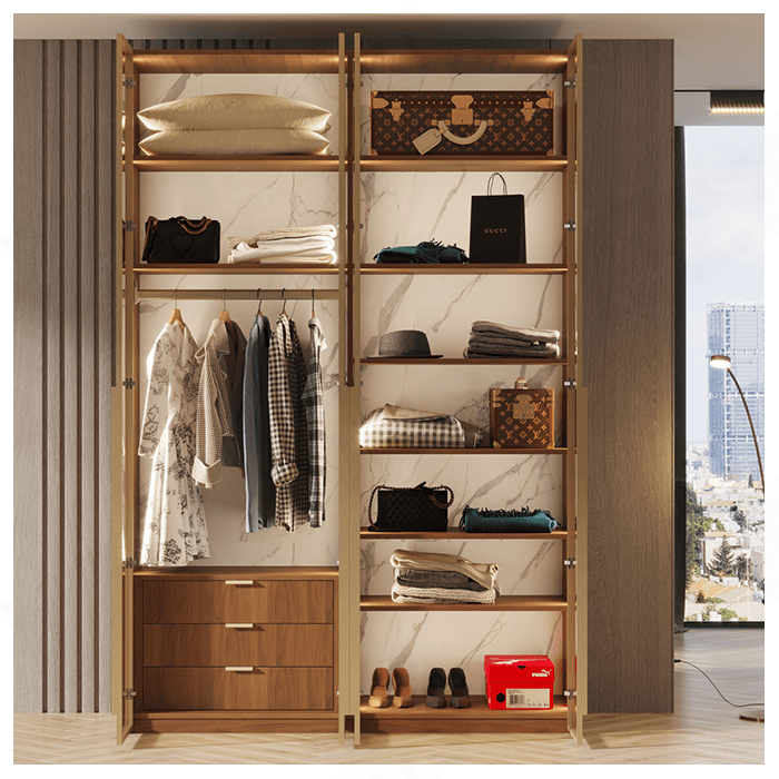 ארון בגדים 4 דלתות דגם מנהטן