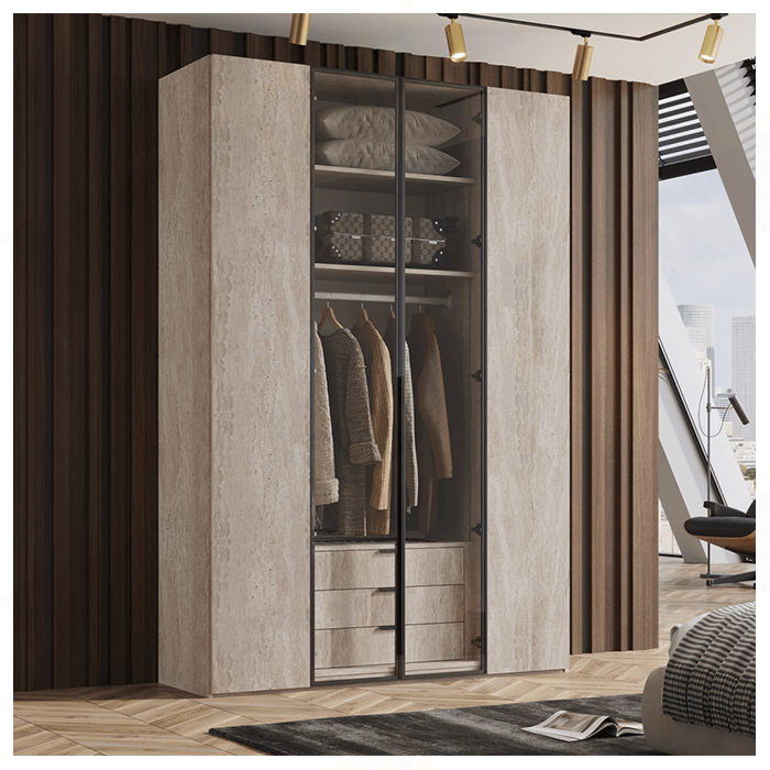 ארון בגדים 4 דלתות דגם אבו דאבי