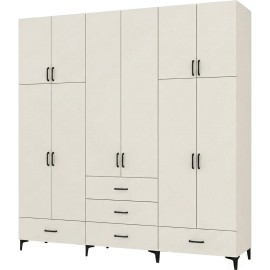 ארון בגדים 6 דלתות ו 5 מגירות דלת מחולקת דגם קלר