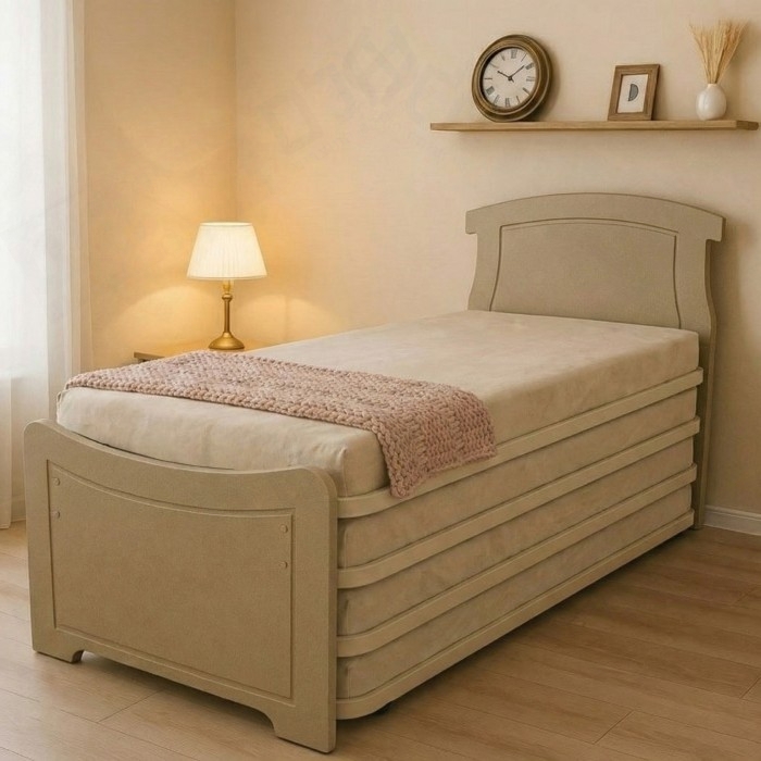 מיטת נוער מרובעת עשויה מתכת משולב עץ דגם עוז