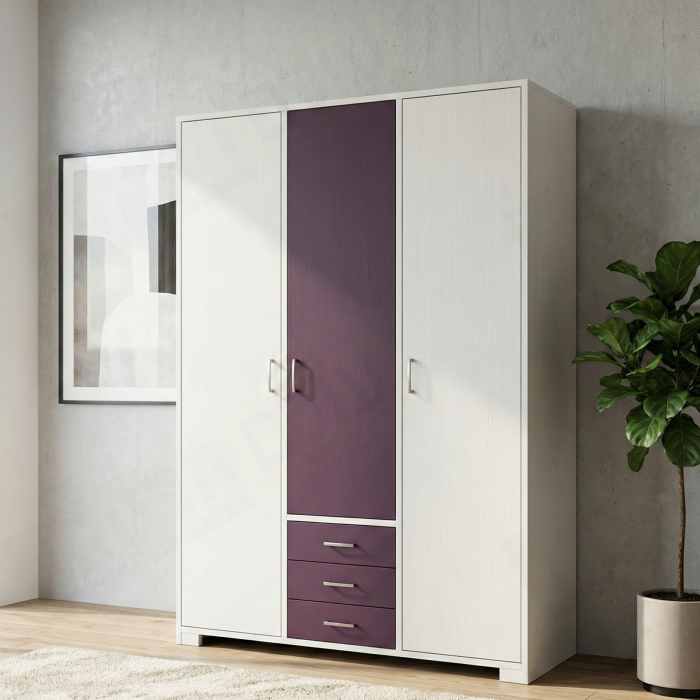 ארון בגדים 3 דלתות ו 3 מגירות דגם רעות 