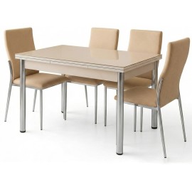 עוד עלפינת אוכל נפתחת מעוצבת שולחן ו-4 כסאות דגם אמה