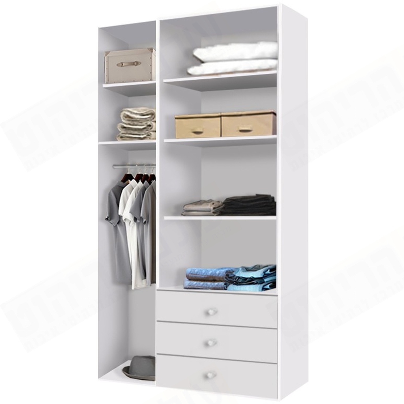 ארון בגדים 3 דלתות ו 3 מגירות דגם ינון