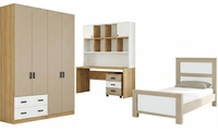 חדר ילדים קומפלט כולל מיטה ושידת 3 מגירות שולחן כתיבה + כוננית ארון 4 דלתות דגם שי