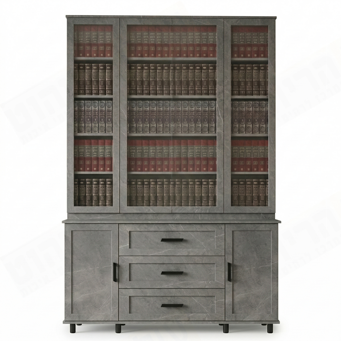 ספריית קודש מפוארת 4 דלתות ו 6 מגירות סנדוויץ דגם דוד