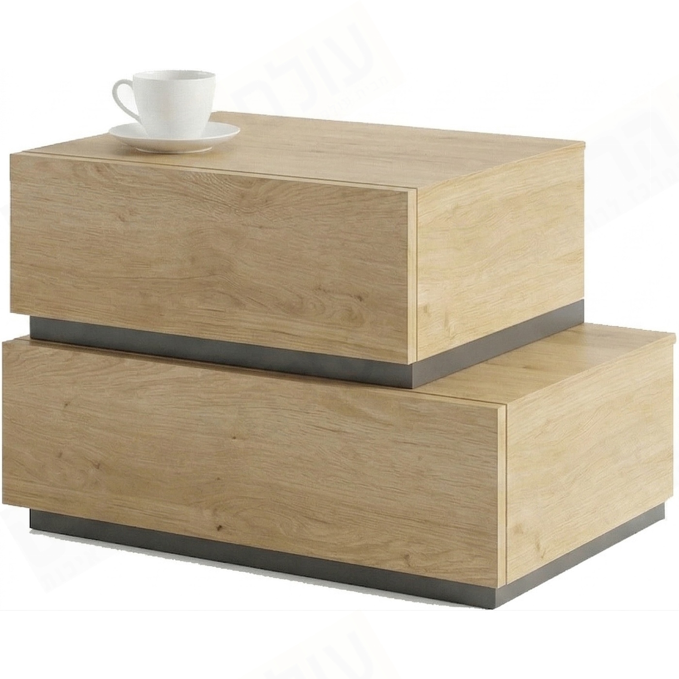 שידת לילה מעוצבת 2 מגירות