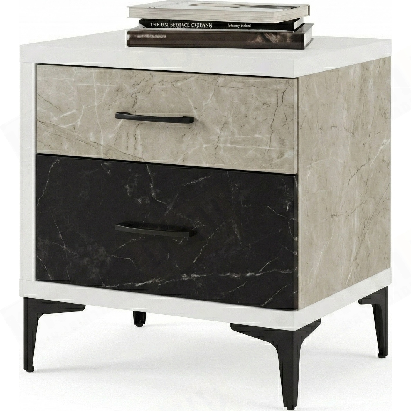 שידת לילה מעוצבת 2 מגירות