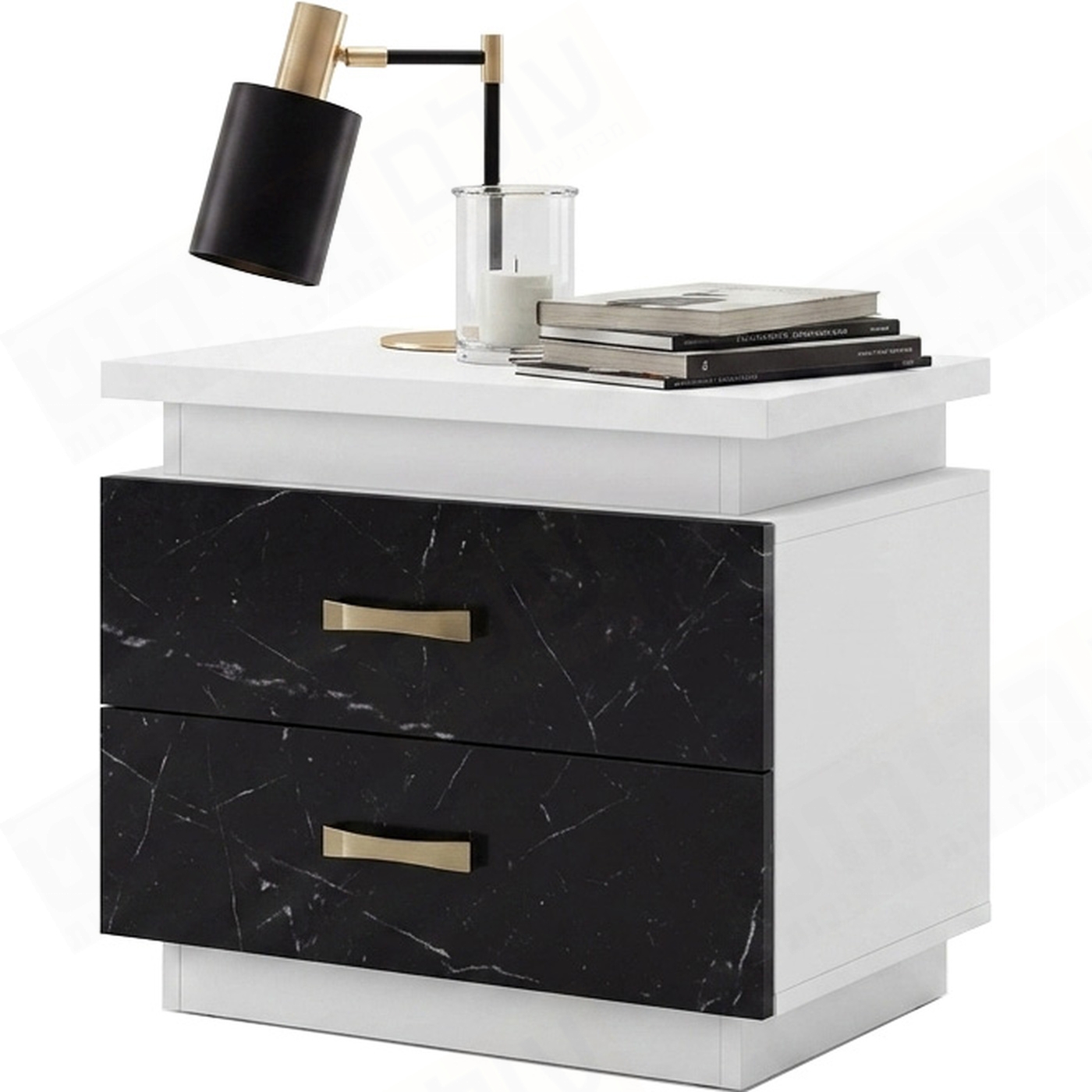 שידת לילה מעוצבת 2 מגירות