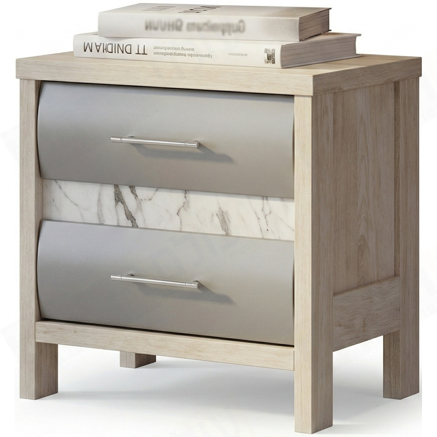 שידת לילה מעוצבת 2 מגירות דגם קיסריה