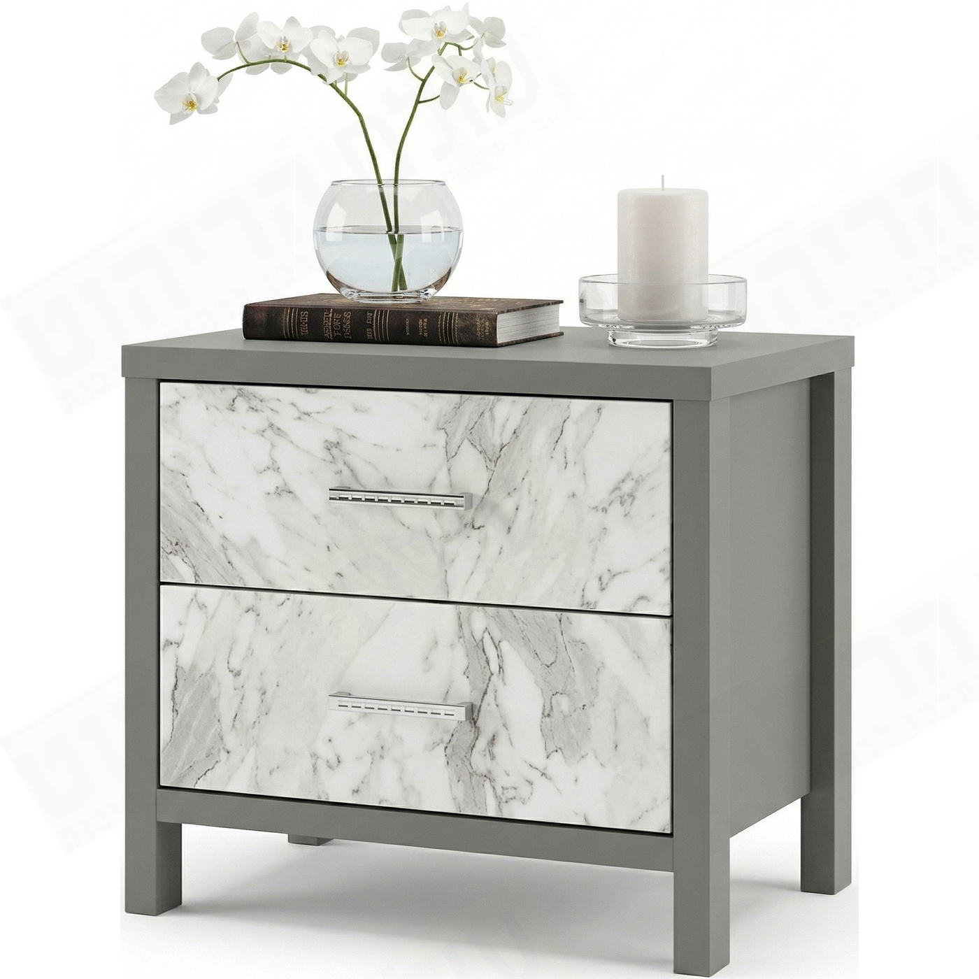 שידת לילה מעוצבת 2 מגירות