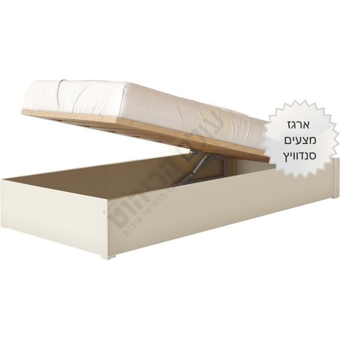 מיטה יהודית מרופדת בהפרדה ושידת לילה דגם לימסול